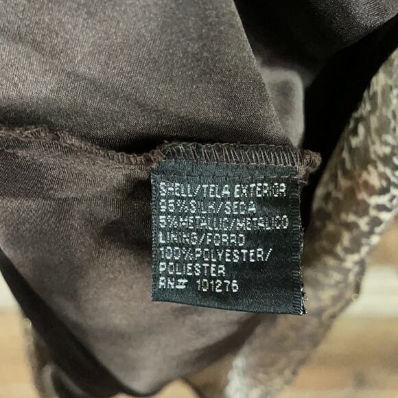 Nicole Miller Leopard Print Sheer Silk Chiffon Spaghetti Strap Dress SZ 6 - Picture 10 of 12